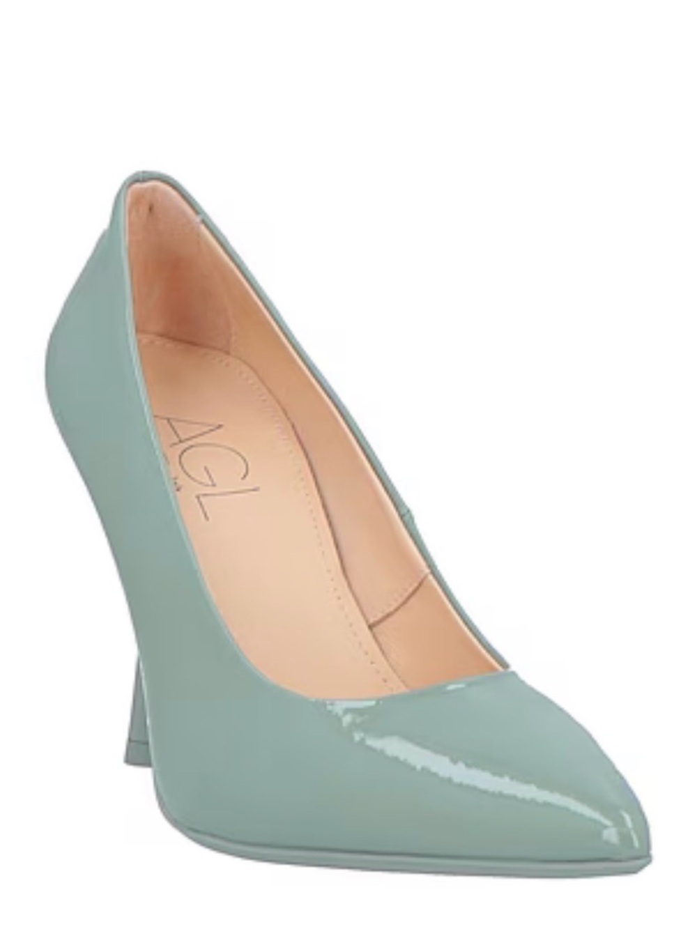 AGL Mint Green Patent Leather Pointed-Toe Pump